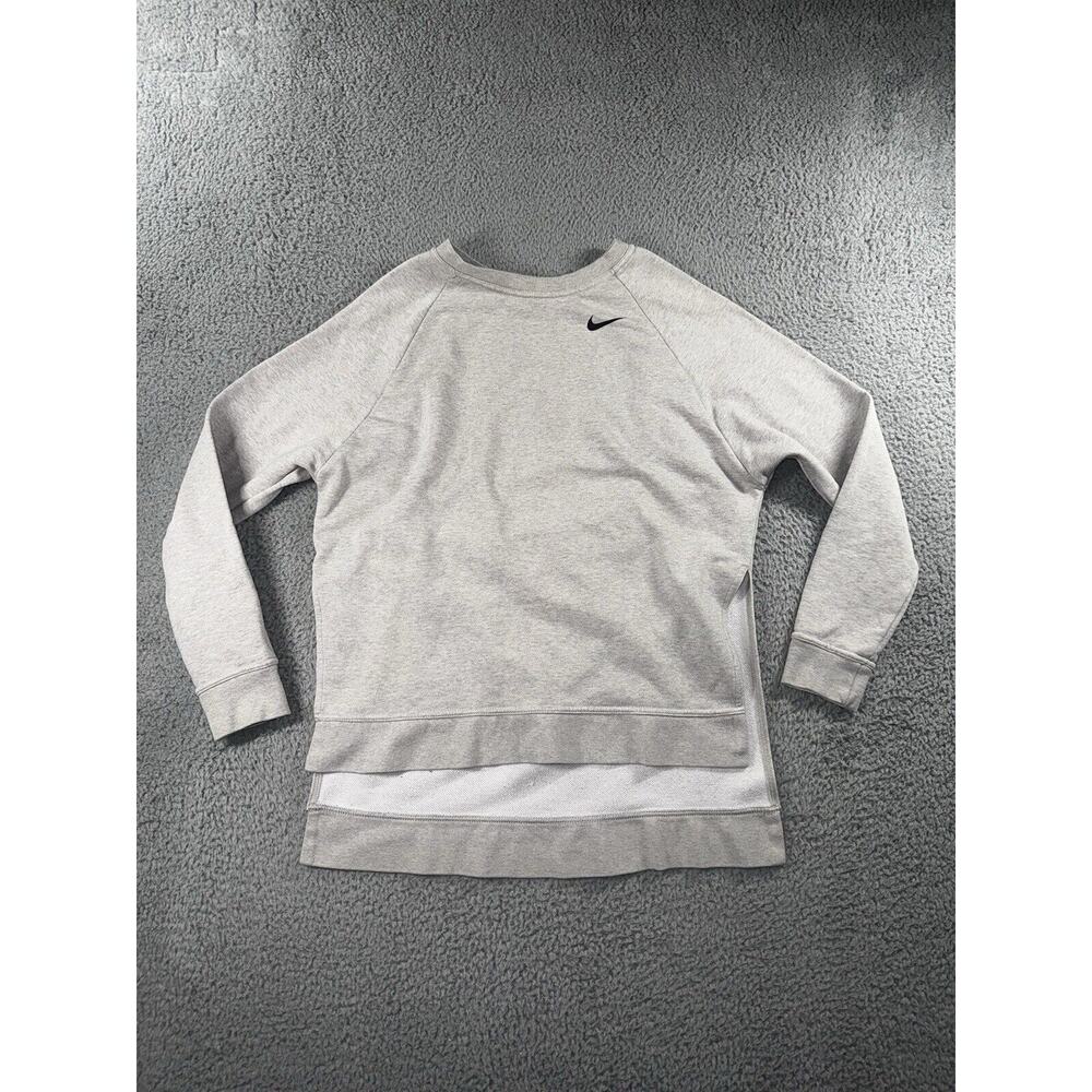 Nike Sweatshirt Women Small Swoosh Logo Tunic Pullover Pocket Long Sleeve